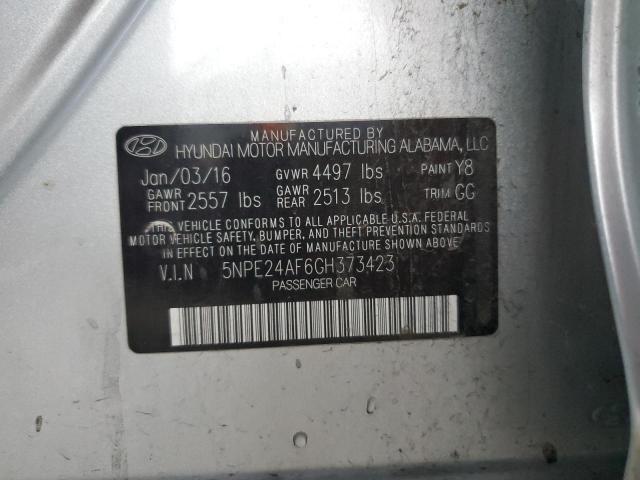 5NPE24AF6GH373423 - 2016 HYUNDAI SONATA SE WHITE photo 12