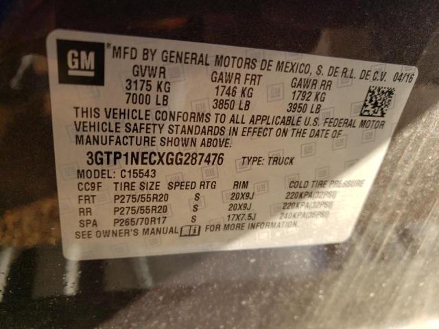 3GTP1NECXGG287476 - 2016 GMC SIERRA C1500 SLT BROWN photo 12