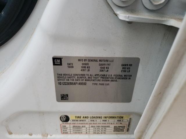 1G1ZC5EB8AF149592 - 2010 CHEVROLET MALIBU 1LT Ақ фото 12