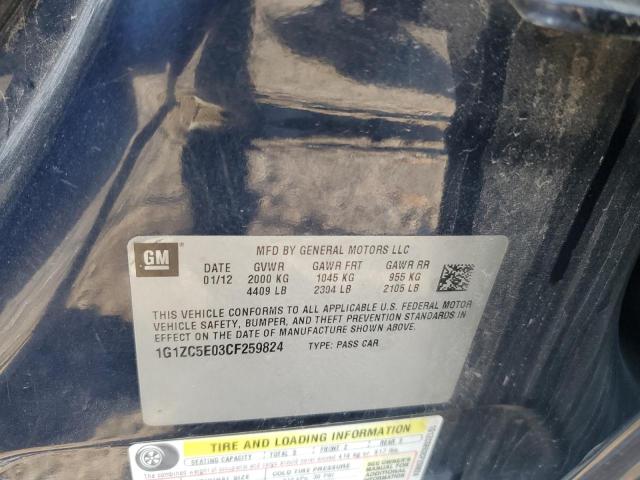 1G1ZC5E03CF259824 - 2012 CHEVROLET MALIBU 1LT Қара фото 13