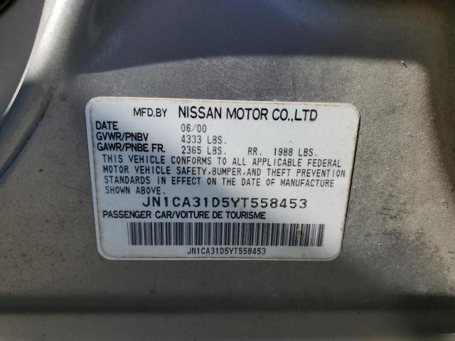 JN1CA31D5YT558453 - 2000 NISSAN MAXIMA GLE GRAY photo 12