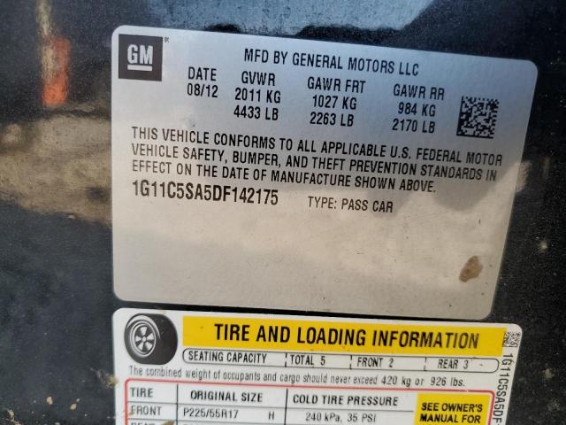 1G11C5SA5DF142175 - 2013 CHEVROLET MALIBU 1LT BLACK photo 13