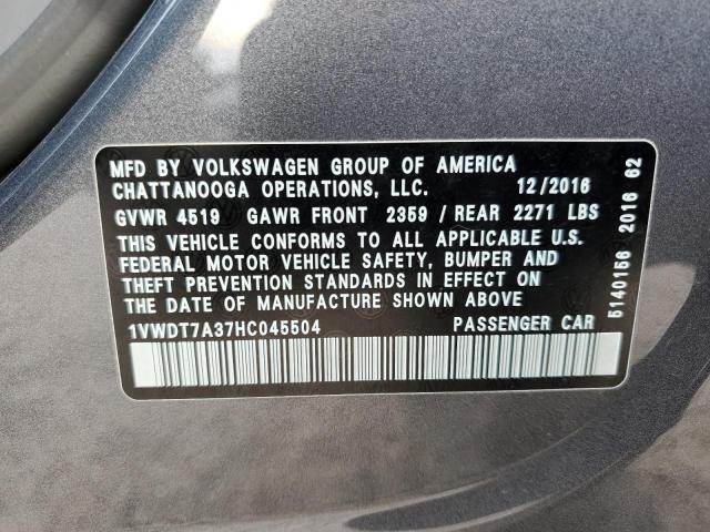 1VWDT7A37HC045504 - 2017 VOLKSWAGEN PASSAT R-LINE فضي صورة 13