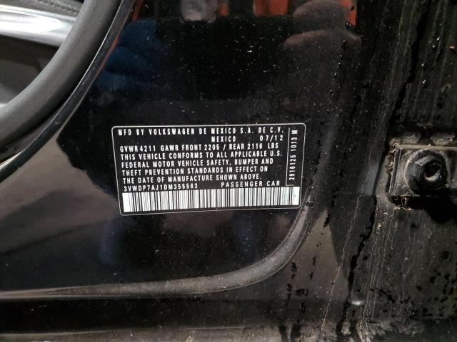 3VWDP7AJ1DM355563 - 2013 VOLKSWAGEN JETTA SE BLACK photo 12