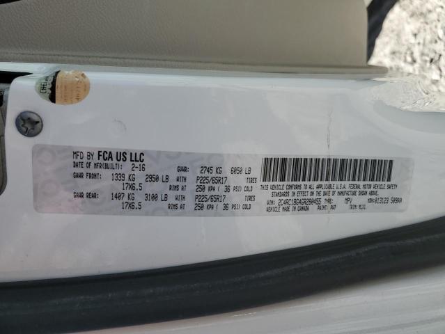 2C4RC1BG4GR280455 - 2016 CHRYSLER TOWN & COU TOURING თეთრი ფოტო 13