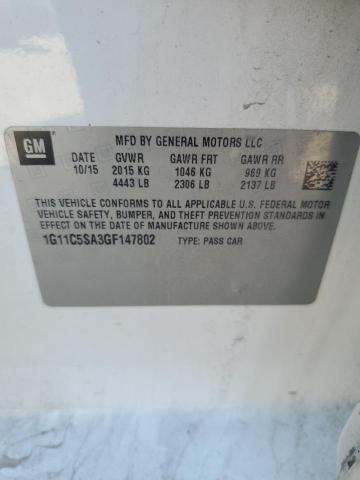 1G11C5SA3GF147802 - 2016 CHEVROLET MALIBU LIM LT 白色 照片 13