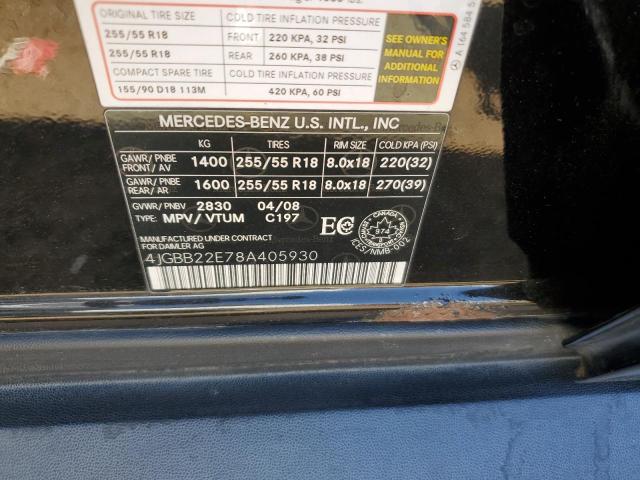 4JGBB22E78A405930 - 2008 MERCEDES-BENZ ML 320 CDI BLACK photo 14