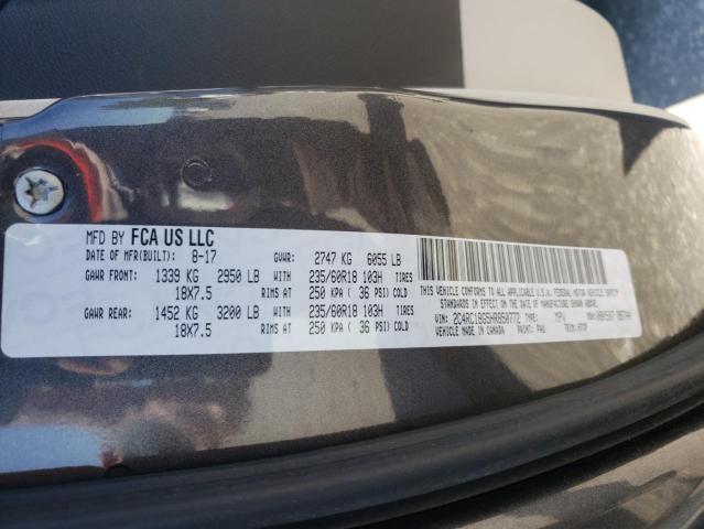 2C4RC1BG5HR850772 - 2017 CHRYSLER PACIFICA TOURING L გრაფიტი ფოტო 13