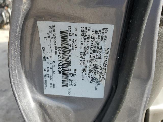 1FAFP53U17A156804 - 2007 FORD TAURUS SE GRAY photo 12