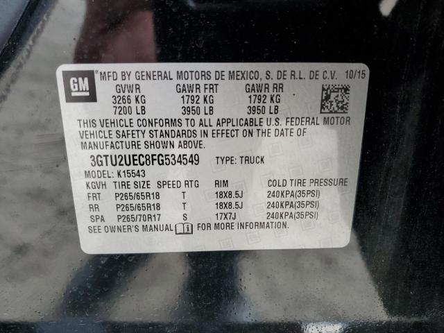 3GTU2UEC8FG534549 - 2015 GMC SIERRA K1500 SLE BLACK photo 12