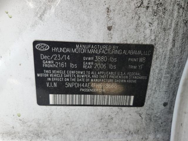 5NPDH4AE4FH628666 - 2015 HYUNDAI ELANTRA GT SE WHITE photo 13