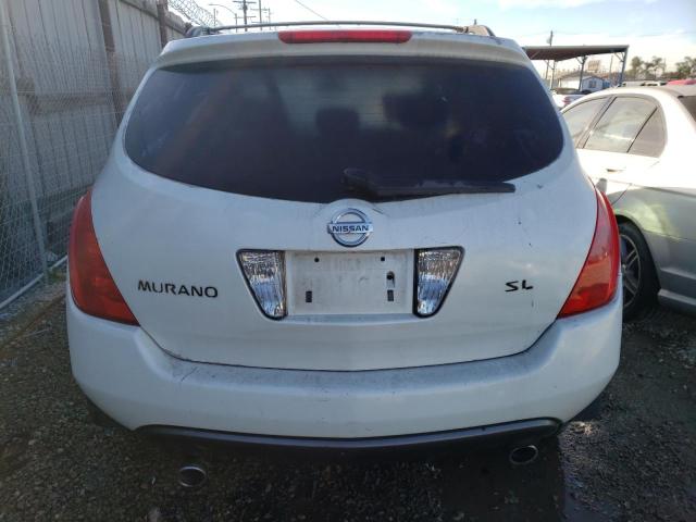 JN8AZ08T14W218349 - 2004 NISSAN MURANO SL WHITE photo 6