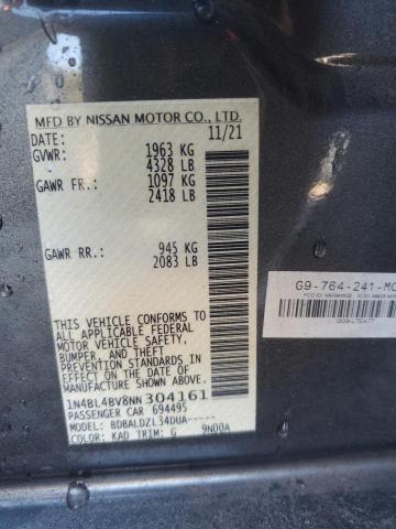 1N4BL4BV8NN304161 - 2022 NISSAN ALTIMA S GRAY photo 12