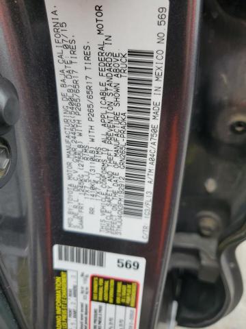 3TMJU4GN3FM192912 - 2015 TOYOTA TACOMA DOUBLE CAB PRERUNNER GRAY photo 12