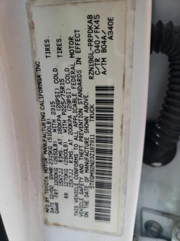 5TEGM92N23Z187911 - 2003 TOYOTA TACOMA DOUBLE CAB PRERUNNER WHITE photo 13