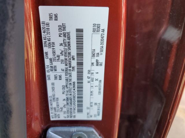 1FMCU0GX6EUC43666 - 2014 FORD ESCAPE SE RED photo 13