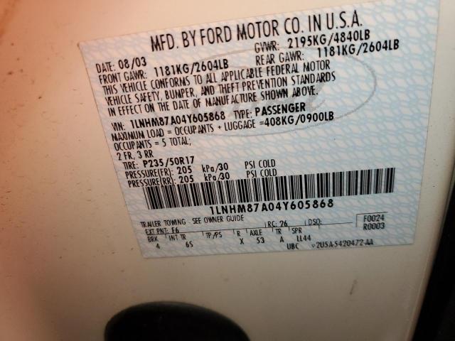 1LNHM87A04Y605868 - 2004 LINCOLN LS Ağ foto 12