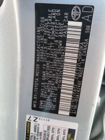 2T1KR32E56C609432 - 2006 TOYOTA COROLLA MA XR SILVER photo 12