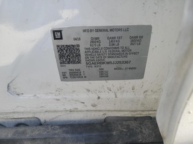 5GAERBKW5JJ253367 - 2018 BUICK ENCLAVE ESSENCE თეთრი ფოტო 12