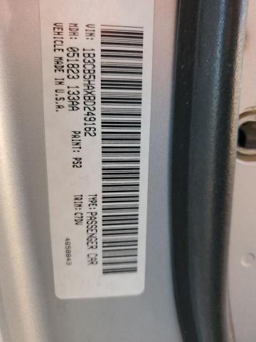 1B3CB5HAXBD249162 - 2011 DODGE CALIBER HEAT GRAY photo 12