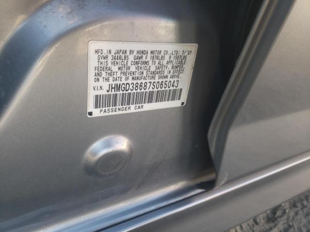 JHMGD38687S065043 - 2007 HONDA FIT S 银色 照片 12