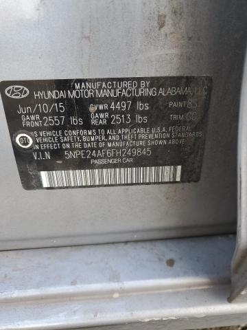 5NPE24AF6FH249845 - 2015 HYUNDAI SONATA SE SILVER photo 12