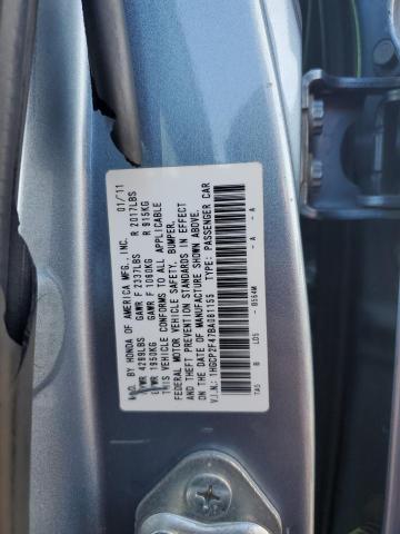 1HGCP2F47BA081155 - 2011 HONDA ACCORD LXP BLUE photo 13