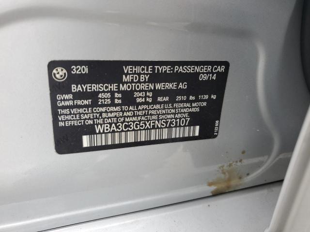 WBA3C3G5XFNS73107 - 2015 BMW 320 I XDRIVE SILVER photo 12