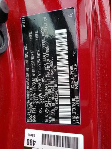 5TDYRKEC6MS018190 - 2021 TOYOTA SIENNA XLE RED photo 13