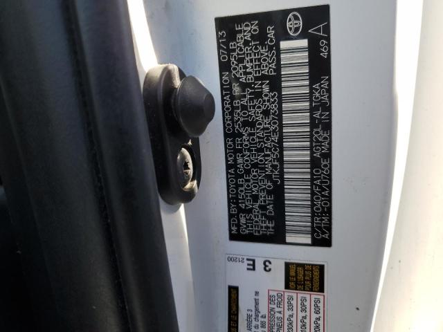 JTKJF5C74E3073833 - 2014 TOYOTA SCION TC 白色 照片 12