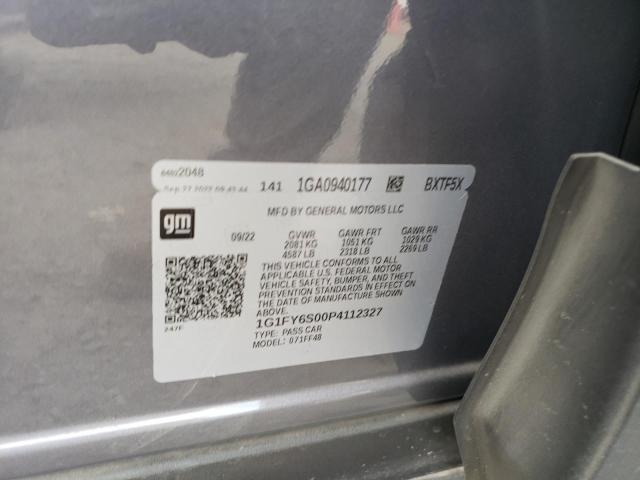 1G1FY6S00P4112327 - 2023 CHEVROLET BOLT EUV LT GRAY photo 12