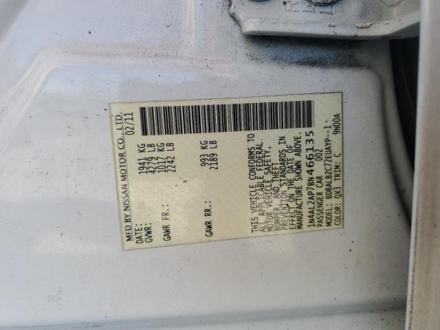 1N4AL2AP7BN466135 - 2011 NISSAN ALTIMA BASE WHITE photo 13