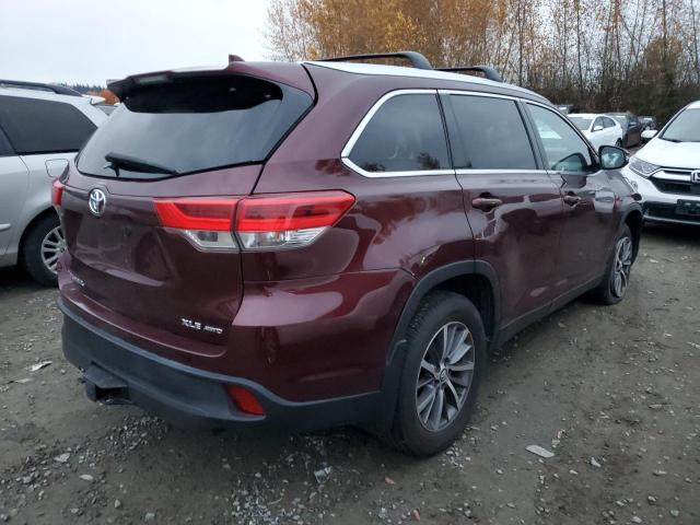 5TDJZRFH2KS985414 - 2019 TOYOTA HIGHLANDER SE BURGUNDY photo 3