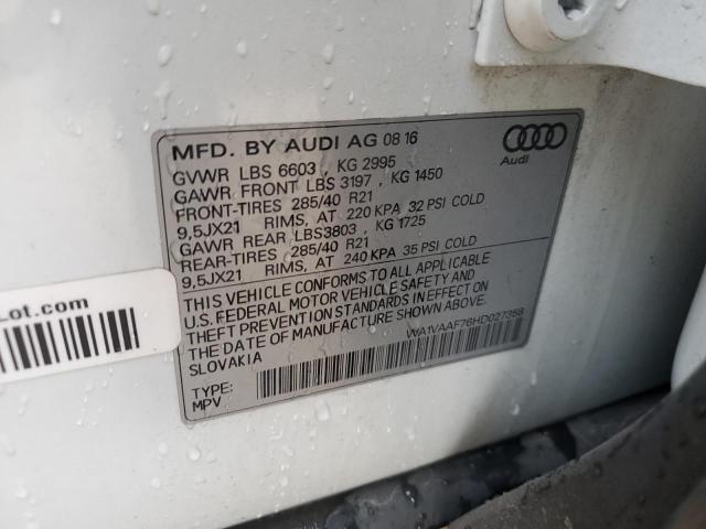 WA1VAAF76HD027358 - 2017 AUDI Q7 PRESTIGE WHITE photo 13