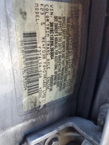 3N1BC13E89L393004 - 2009 NISSAN VERSA S SILVER photo 12