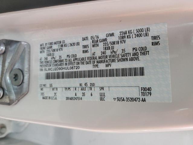 5LMCJ2D90HUL08720 - 2017 LINCOLN MKC SELECT 白色 照片 13