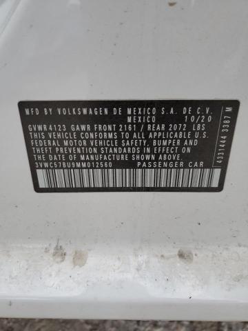 3VWC57BU9MM012560 - 2021 VOLKSWAGEN JETTA S 白色 照片 13