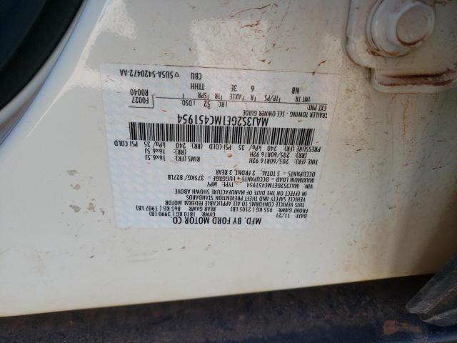 MAJ3S2GE1MC451954 - 2021 FORD ECOSPORT SE WHITE photo 12