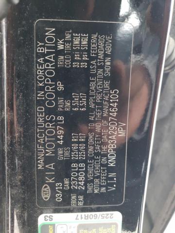 KNDPB3A29D7464105 - 2013 KIA SPORTAGE BASE BLACK photo 14