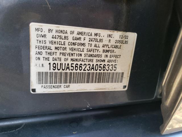 19UUA56623A056335 - 2003 ACURA 3.2TL GRAY photo 12