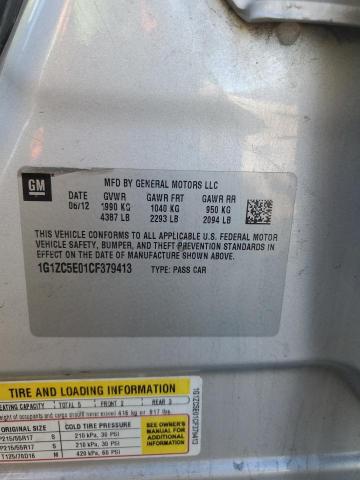 1G1ZC5E01CF379413 - 2012 CHEVROLET MALIBU 1LT SILVER photo 12