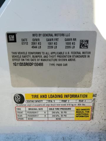 1G11D5SR6DF130488 - 2013 CHEVROLET MALIBU 1LT 白色 照片 12