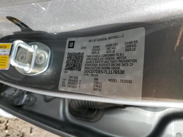 1GCGTDEN7L1176530 - 2020 CHEVROLET COLORADO Z71 GRAY photo 13