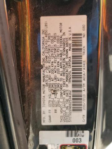 5TETX22N88Z534162 - 2008 TOYOTA TACOMA ACCESS CAB შავი ფოტო 12