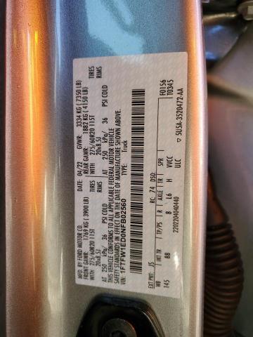 1FTFW1ED0NFB02560 - 2022 FORD F150 SUPERCREW SILVER photo 12
