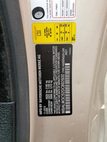 WBALW3C52DC892600 - 2013 BMW 640 I TAN photo 12