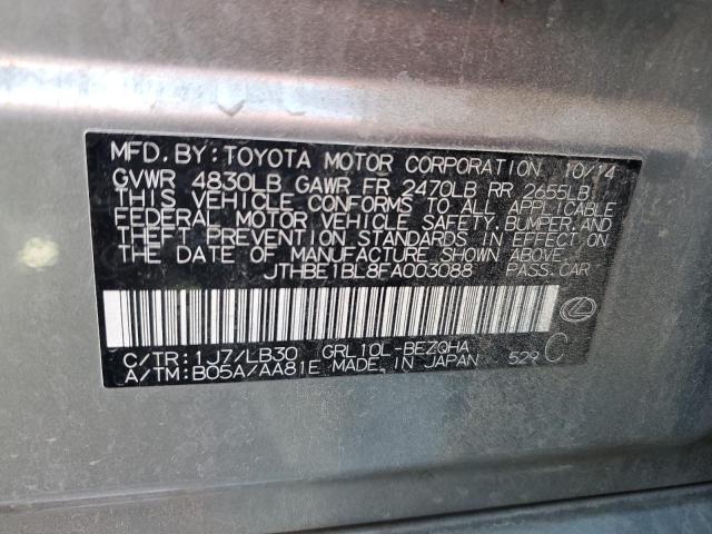 JTHBE1BL8FA003088 - 2015 LEXUS GS 350 GRAY photo 12