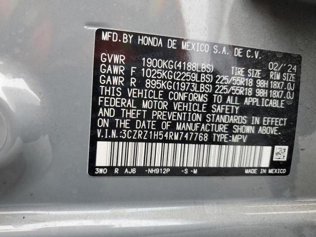 3CZRZ1H54RM747768 - 2024 HONDA HR-V SPORT GRAY photo 12