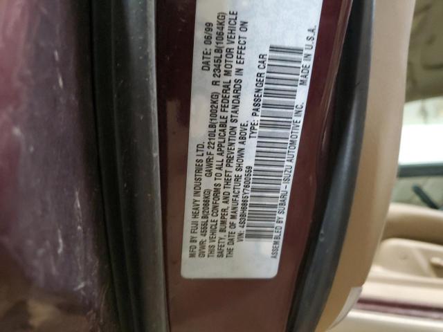 4S3BH6865Y7600559 - 2000 SUBARU LEGACY OUTBACK LIMITED BURGUNDY photo 13