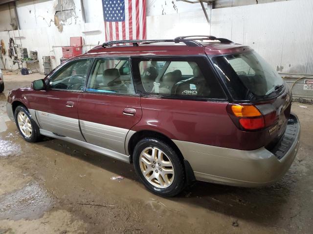 4S3BH6865Y7600559 - 2000 SUBARU LEGACY OUTBACK LIMITED BURGUNDY photo 2